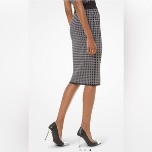 Michael Kors Check Viscose and Nylon Tube Skirt